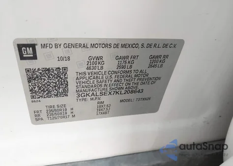 2019 GMC Terrain Denali z USA, uszkodzony, nr VIN 3GKALSEX7KL208643